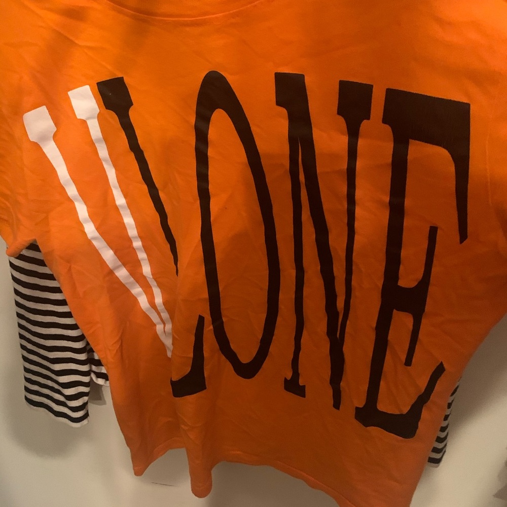 Vlone Orange Spellout Tee